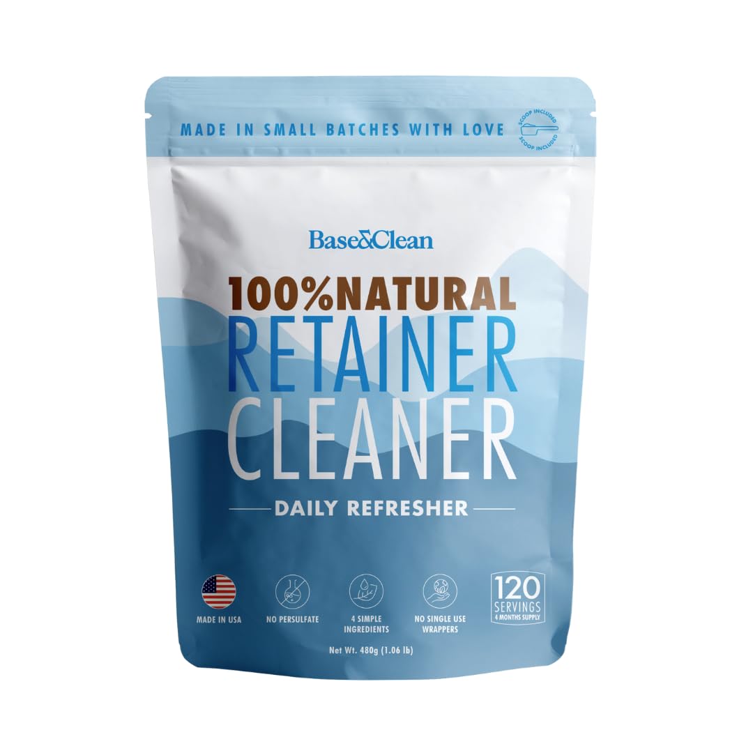 Base & Clean The Daily Refresher – 100% Natural Retainer & Aligner Cleaner (120 Servings) | Made in USA