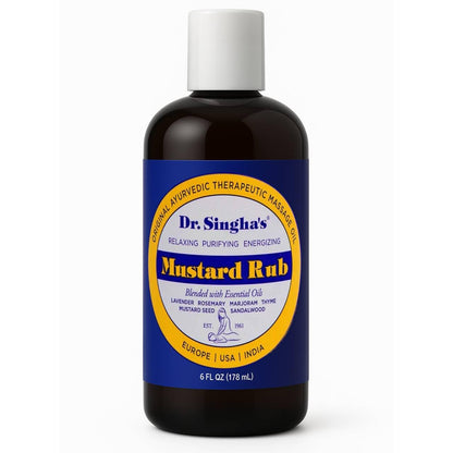 Dr. Singha's Mustard Rub – Ayurvedic Massage Oil (Relaxing, Purifying & Energizing) | Made in USA 6 oz