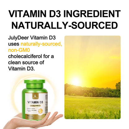 Vitamin D3 2000 IU (50 mcg) 360 Softgels – Immune & Bone Health | Non-GMO, Gluten-Free