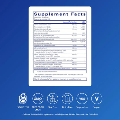 Pure Encapsulations Daily Stress Formula | Promotes Relaxation & Supports Occasional Stress | 90 Capsules BritishVita | Premium UK Vitamins & Wellness Supplements