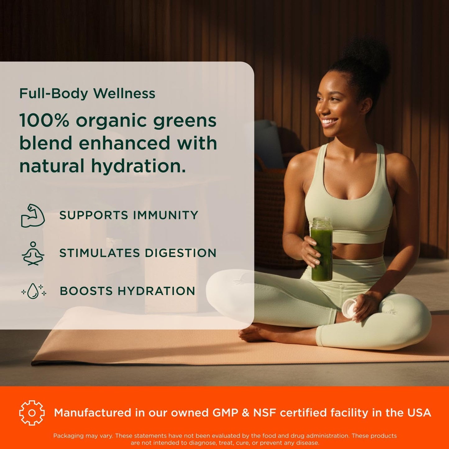 The Genius Brand Daily Superfood Greens - Organic Pineapple Powder, 30 Servings