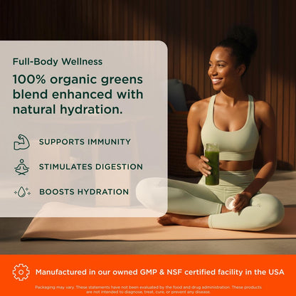 The Genius Brand Daily Superfood Greens - Organic Pineapple Powder, 30 Servings