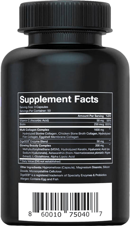 Vital Vitamins Multi Collagen Complex Plus - 150 Capsules | Hair, Skin, Nails