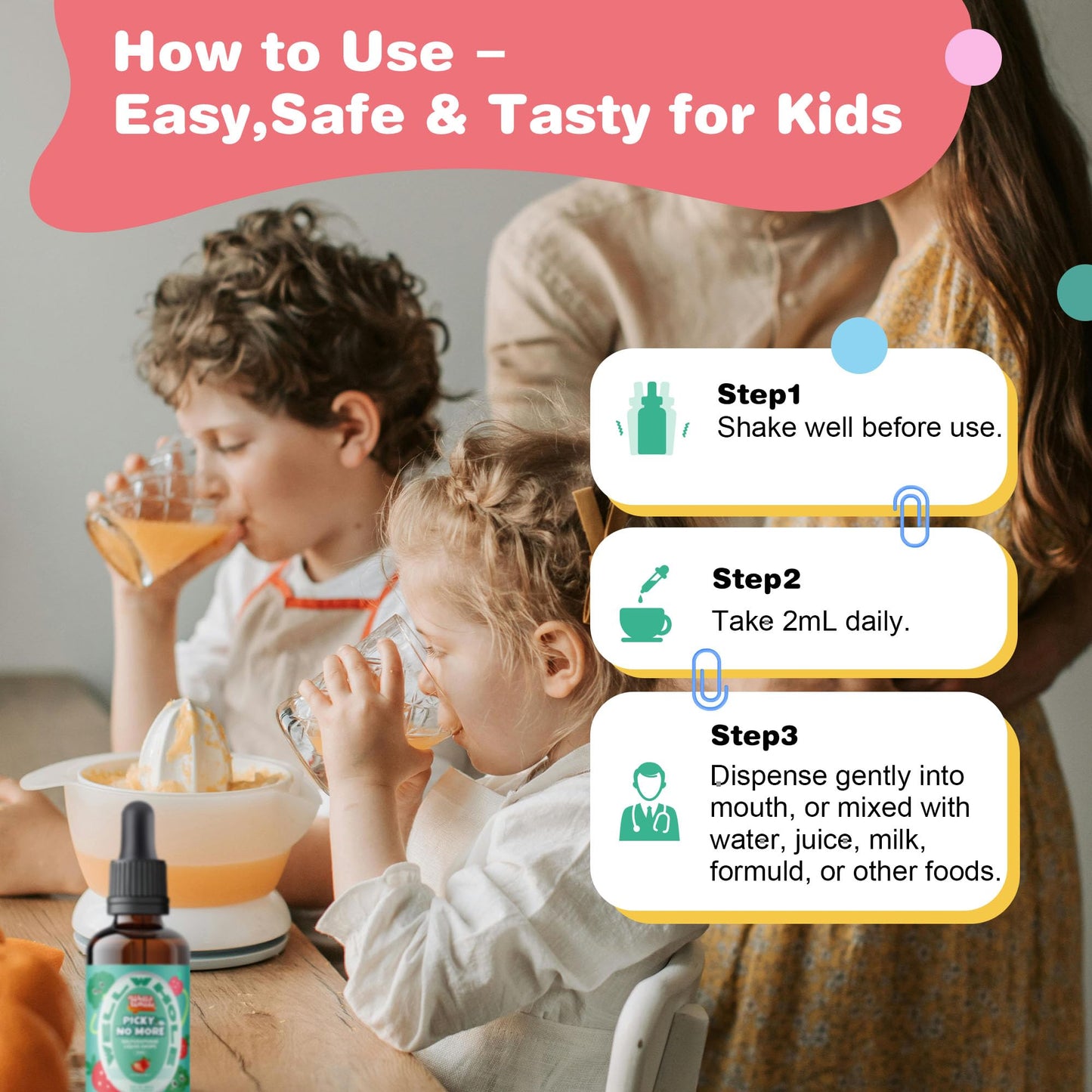Well&Whole Sulforaphane Kids Liquid – Broccoli Sprout Extract, Appetite Support, 60mL, Vegan & Sugar-Free