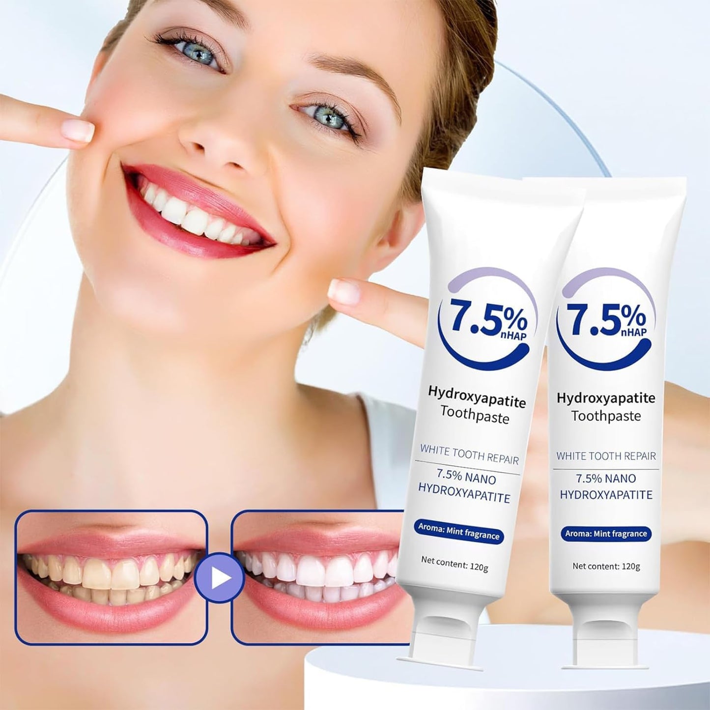 7.5% Hydroxyapatite Toothpaste - Enamel Protection & Tooth Strengthening