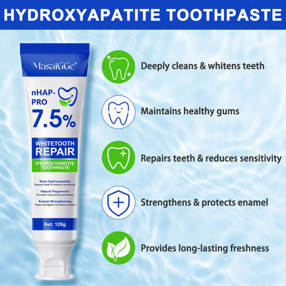 7.5% Hydroxyapatite Toothpaste for Enamel Protection, Tooth Strengthening, Gentle Mint | Fresh Breath & Daily Use