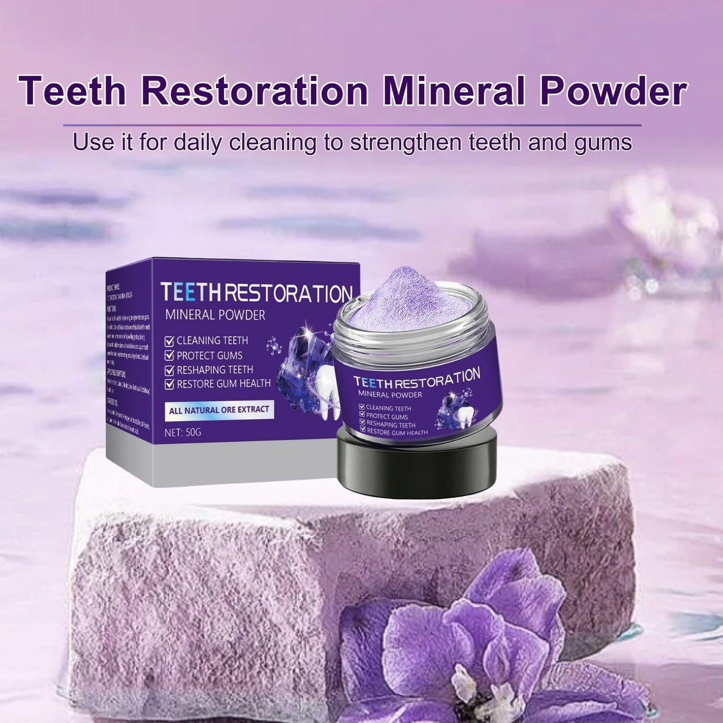 2Pcs Teeth Mineral Powder – Mineral Tooth Powder | Freshen Breath, No Sensitivity