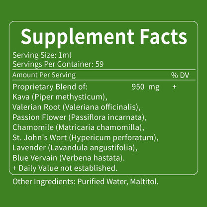 Green Herb Vibe Kava Drops – Relaxation & Sleep Support (60 Days, 2 oz)