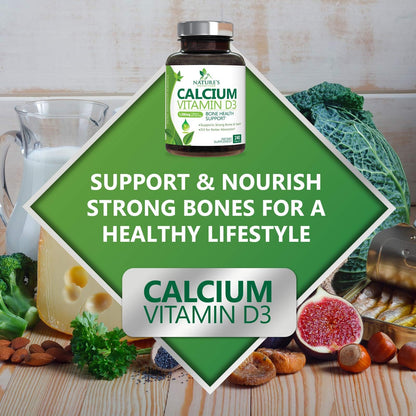 Calcium 1200 mg with Vitamin D3 (1600 IU) – 240 Tablets | USA Bottled | Bone & Immune Health