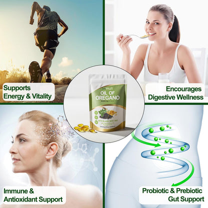 MTMULT Oil of Oregano with Black Seed Oil & Moringa – 6000mg, 180 Softgels (Carvacrol‑Rich, Opaque Packaging)