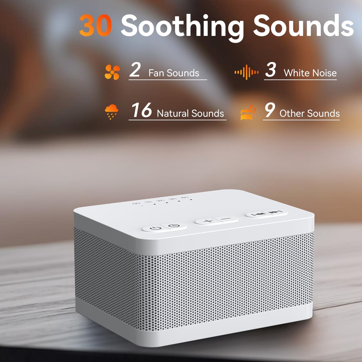 DailyBody Sound Machine White Noise Generator with 30 Sounds, 36 Volume Levels, and 5 Timers | Sleep Aid for Baby, Kids, Adults