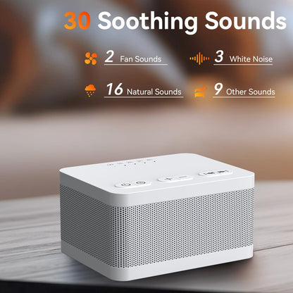 DailyBody Sound Machine White Noise Generator with 30 Sounds, 36 Volume Levels, and 5 Timers | Sleep Aid for Baby, Kids, Adults
