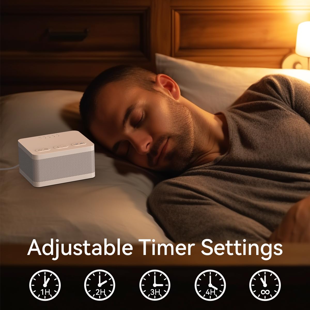 DailyBody Sound Machine White Noise Generator with 30 Sounds, 36 Volume Levels, and 5 Timers | Sleep Aid for Baby, Kids, Adults