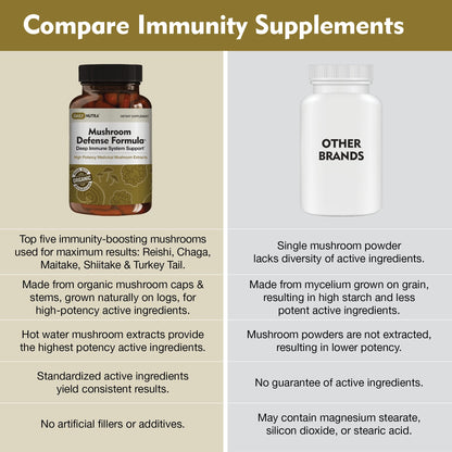 DailyNutra Mushroom Defense Formula — Immune Support (90 Capsules)