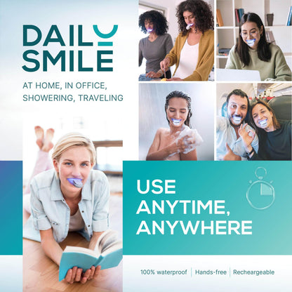 Dailysmile Teeth Whitening Kit with LED | Safe for Sensitive Teeth | Hands-Free, Waterproof LED Light