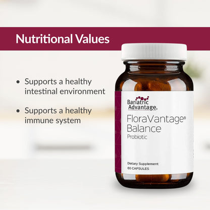Bariatric Advantage FloraVantage Balance Capsules – Probiotic for Bariatric Surgery Patients (60 Count)