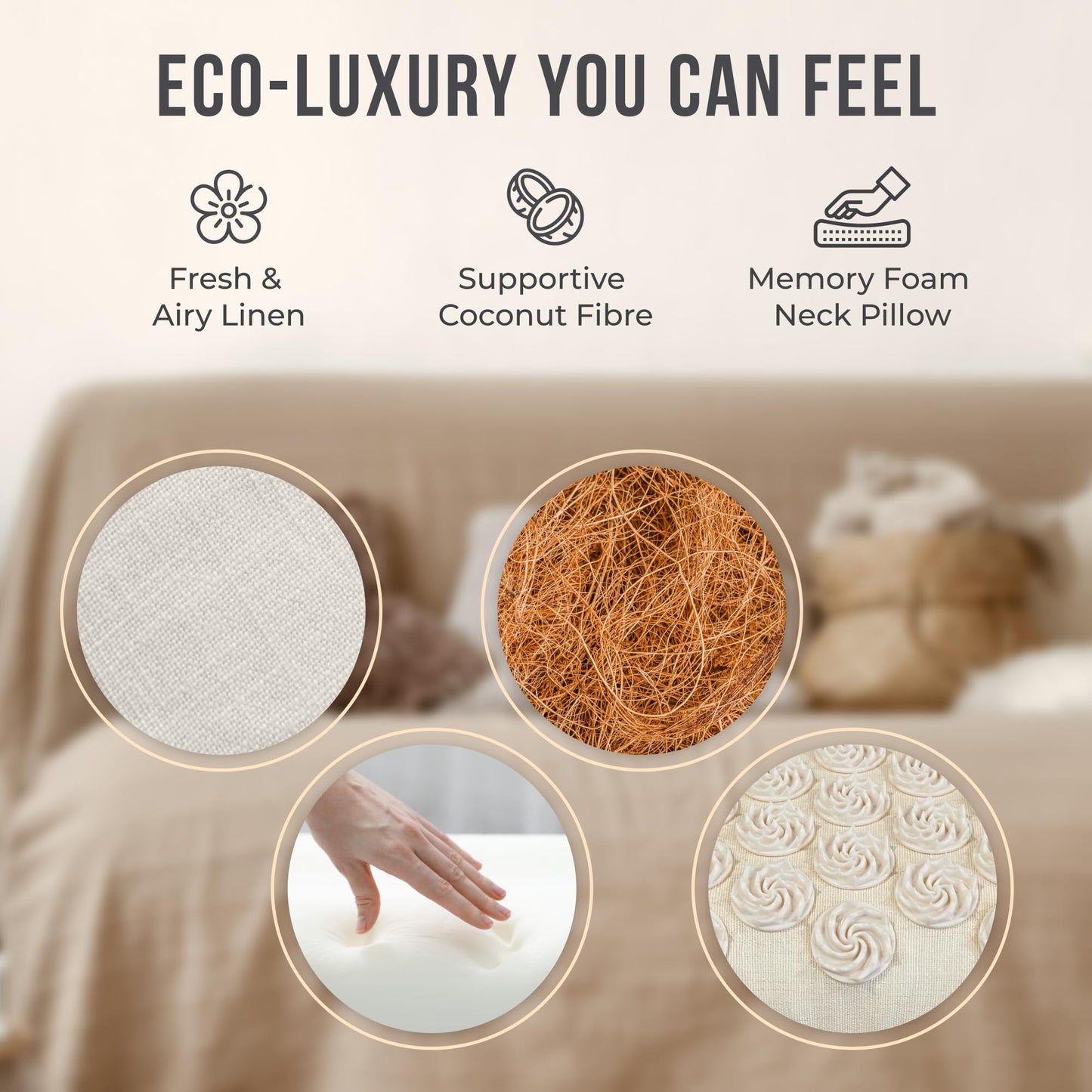 Dakini Premium Linen Acupressure Mat & Pillow Set – Full-Body Pain Relief