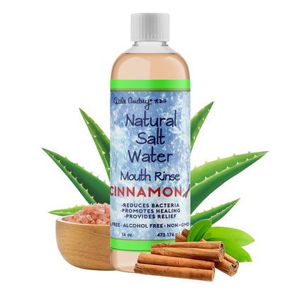 Dale Audrey Natural Pink Himalayan Saltwater Mouth Rinse | Organic Cinnamon Flavor, Fluoride Free, Alcohol Free, Cruelty Free | Teeth Cleaner Mouthwash & Fresh Breath – 16 FL OZ
