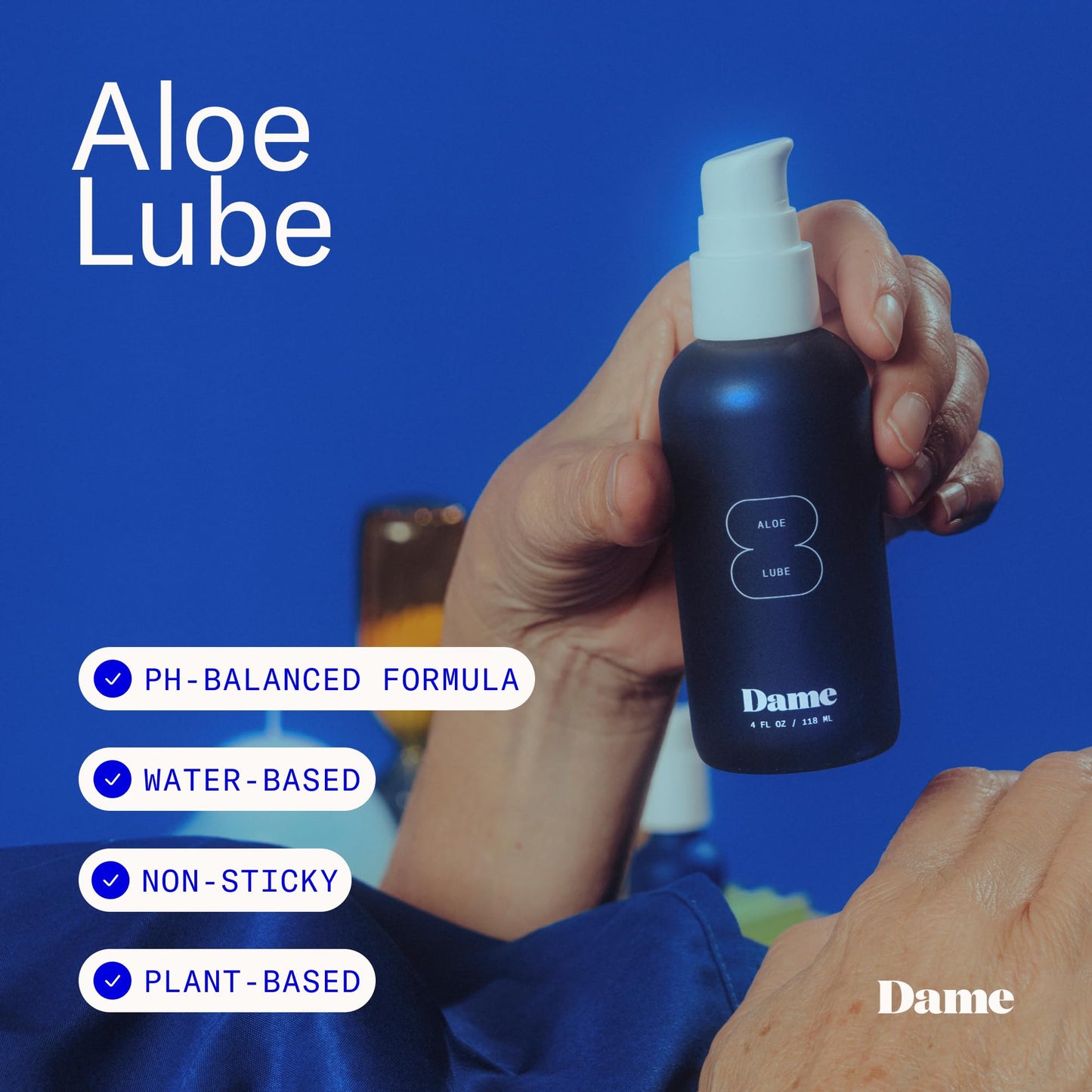 Dame Aloe Lube for Women – Doctor-Approved, pH-Balanced Aloe Vera Lubricant – 4 oz