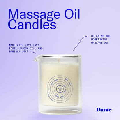 Dame Massage Oil Candle - Plant-Based, Kava Kava, Soft Touch