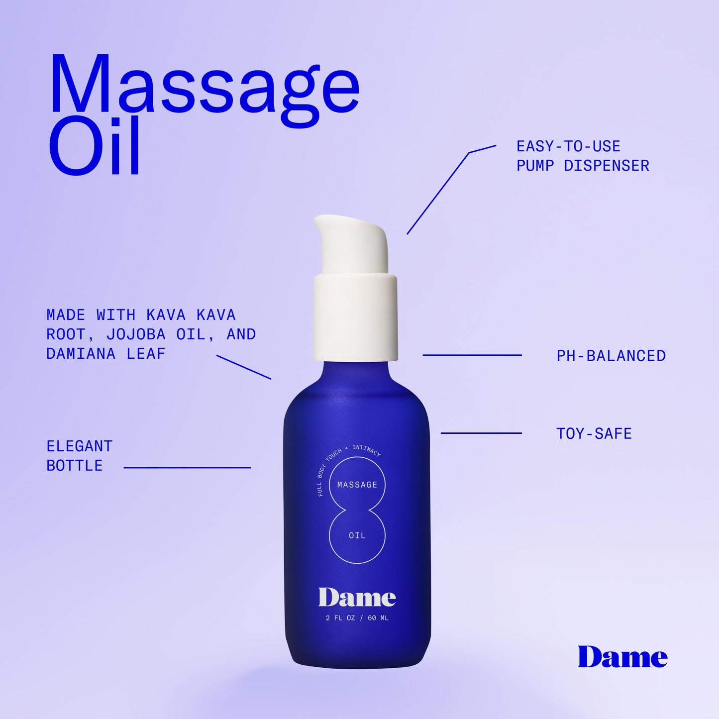Massage Oil for Women by Dame – Sandalwood & Cardamom, Doctor Approved