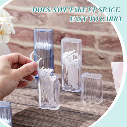 Dandat 8 Pcs Floss Holder Travel Case White | Toothpick & Cotton Swab Organizer