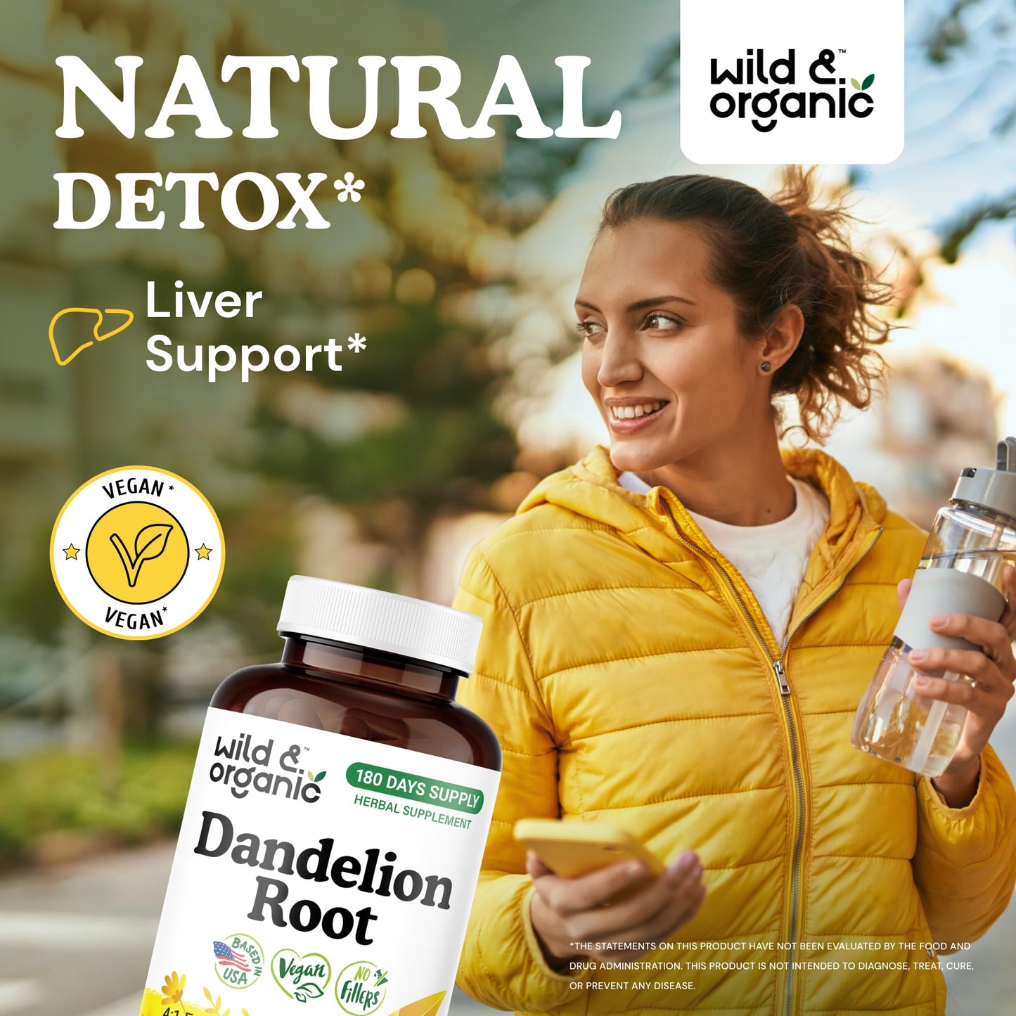 Wild & Organic Dandelion Root Capsules – 2000 mg per Capsule, Liver Support