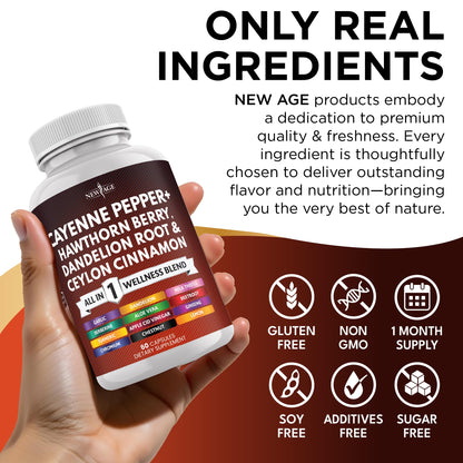 Cayenne Pepper Capsules with Hawthorn Berry & Herbs – 120 Count
