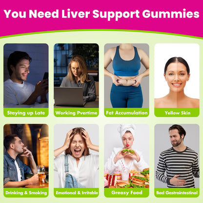 Liver Cleanse Detox Gummies – 2000mg Milk Thistle, 60 Gummies, 23-in-1