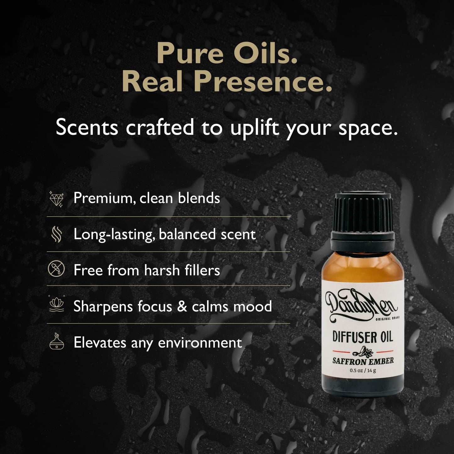 DandyMen Diffuser Oils - Premium Aromatherapy | Saffron Ember Scent