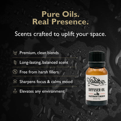 DandyMen Diffuser Oils - Premium Aromatherapy | Saffron Ember Scent