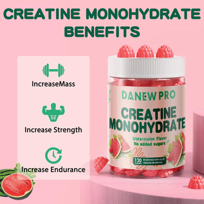 DANEW Pro Creatine Gummies 5000mg – Muscle Strength & Energy (Watermelon)