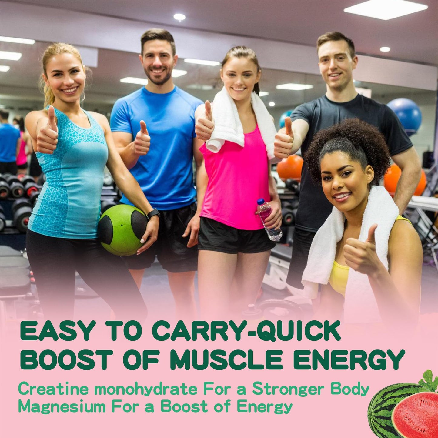 DANEW Pro Creatine Gummies 5000mg – Muscle Strength & Energy (Watermelon)