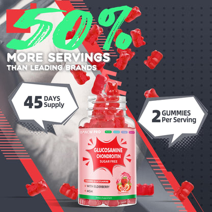 DANEW Pro Glucosamine Chondroitin Gummies with MSM & Elderberry – Joint Support