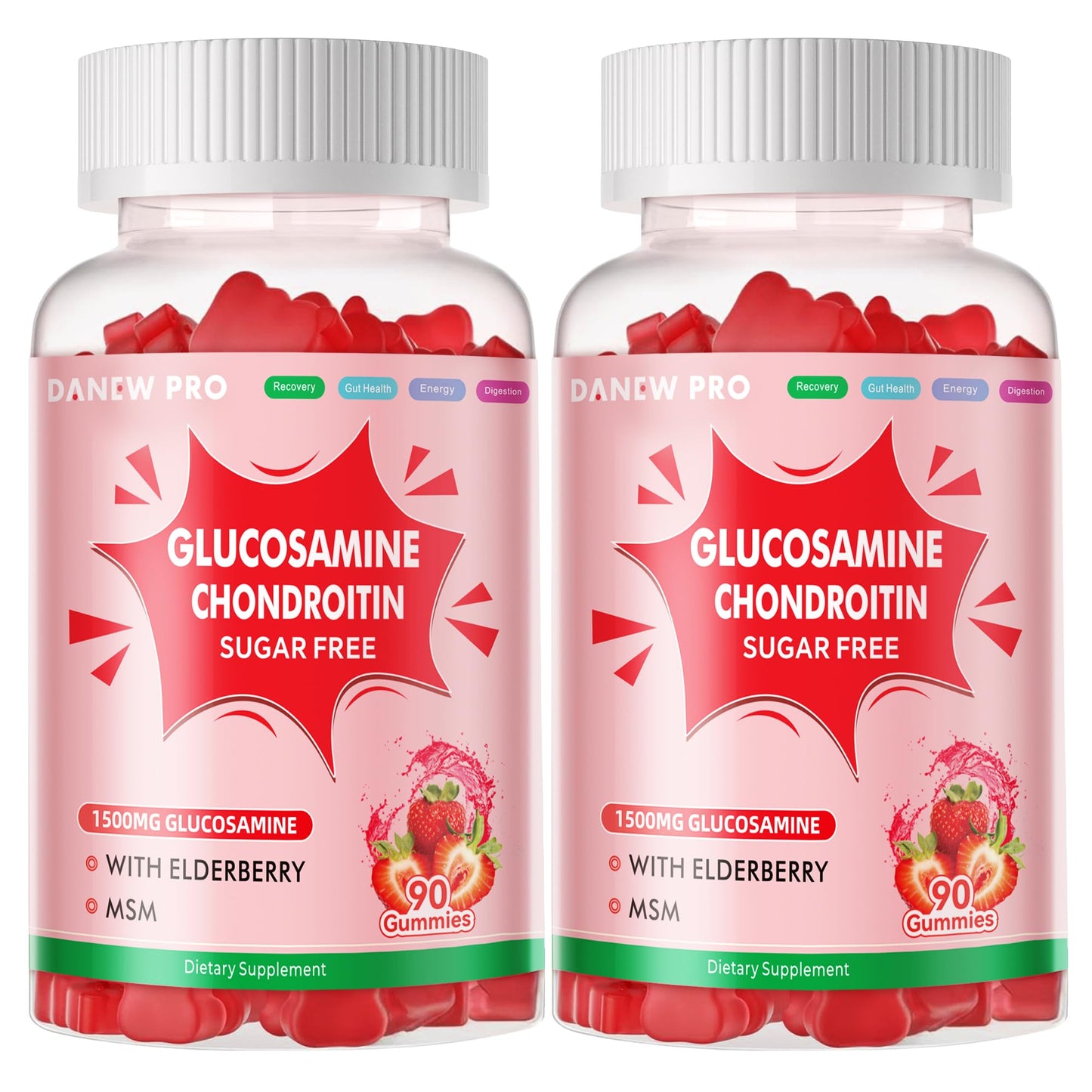 DANEW Pro Glucosamine Chondroitin Gummies Strawberry - 2 Pack