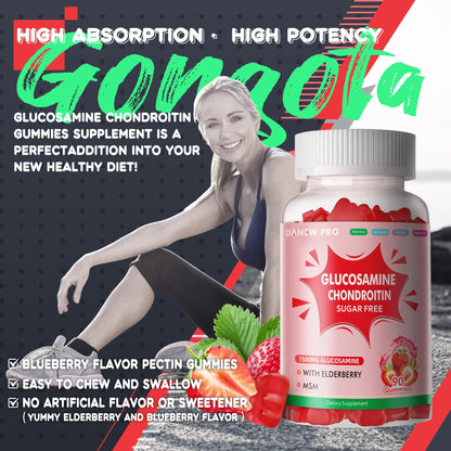 DANEW Pro Glucosamine Chondroitin Gummies Strawberry - 2 Pack
