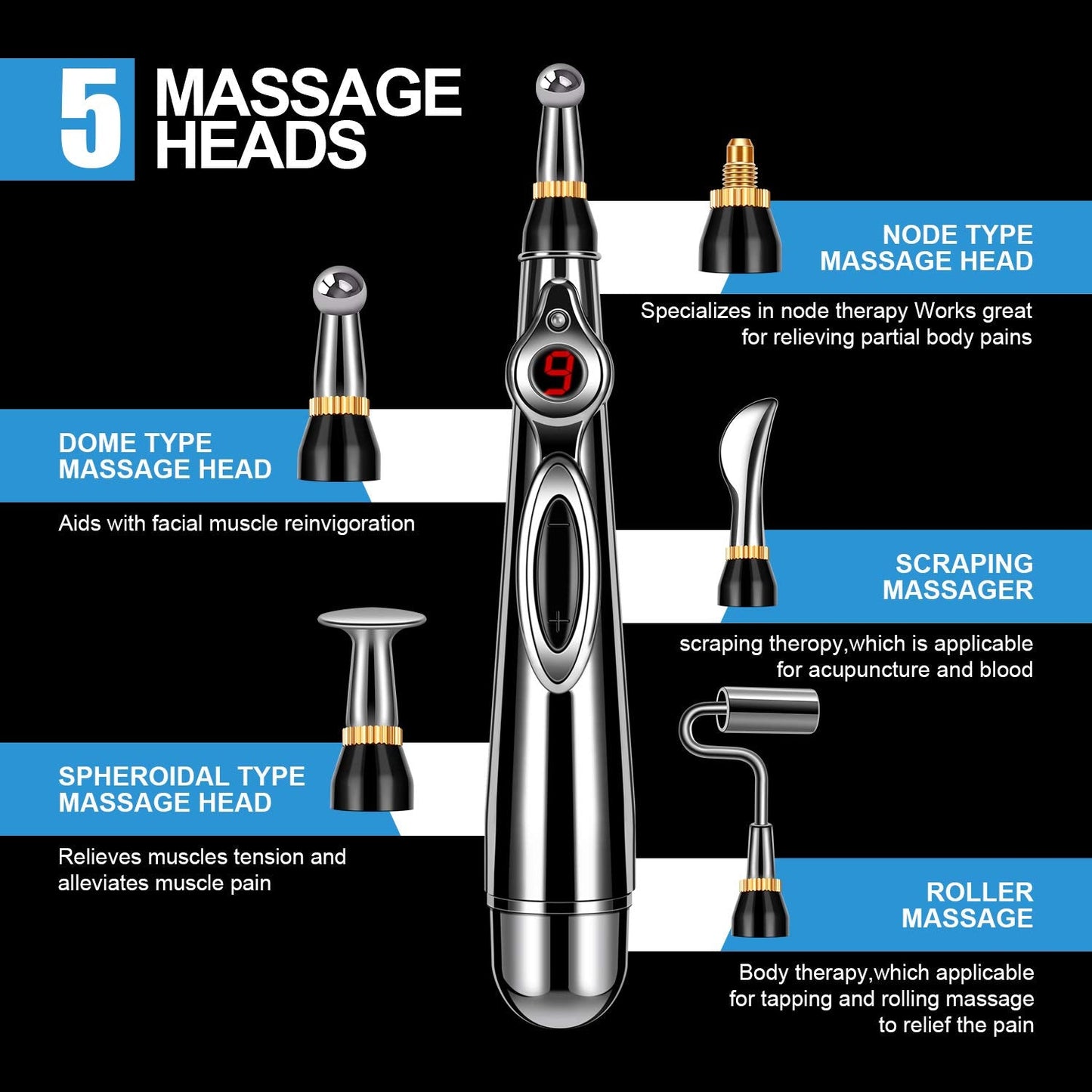 DANGSHAN 5-in-1 Acupuncture Pen – Electronic Pain Relief & Meridian Energy Massage