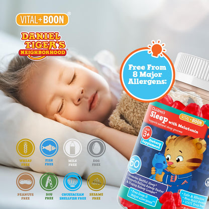 Daniel Tiger Kids Melatonin Gummies - Sleep Support for Ages 3+