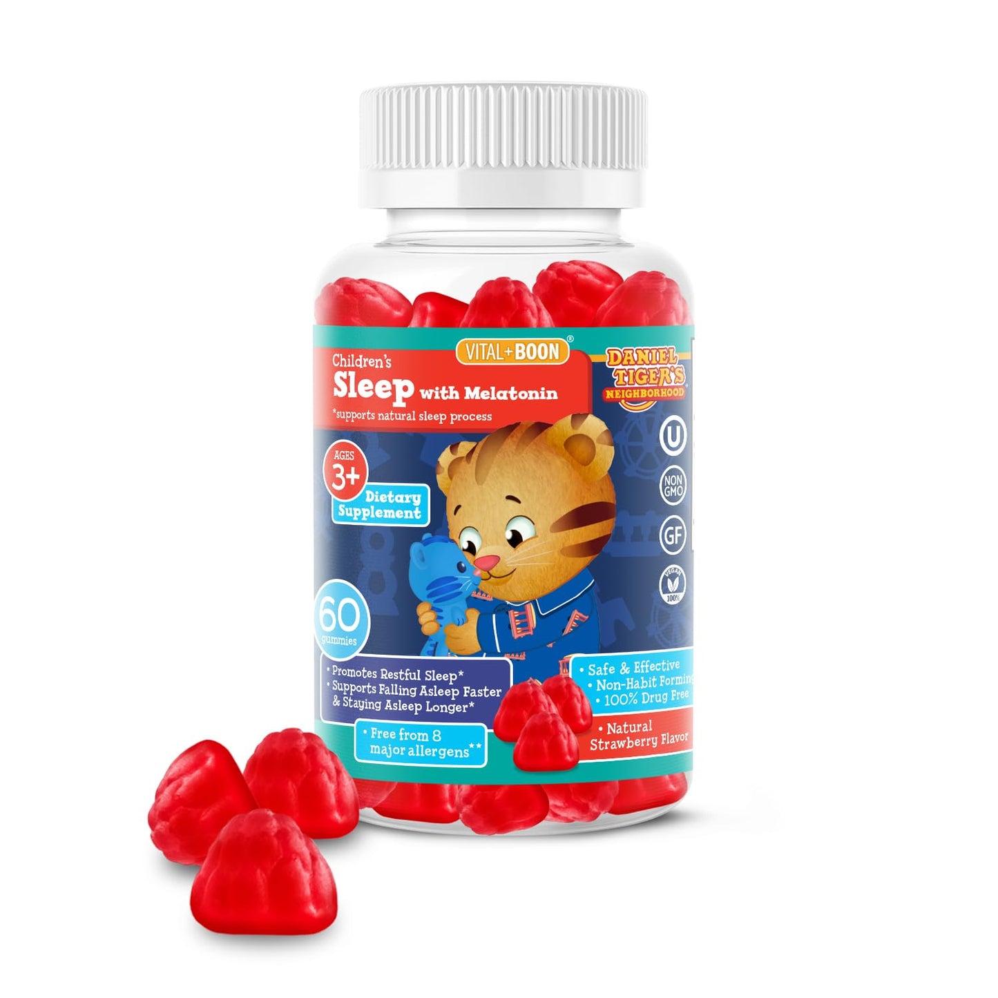 Daniel Tiger Kids Melatonin Gummies - Sleep Support for Ages 3+
