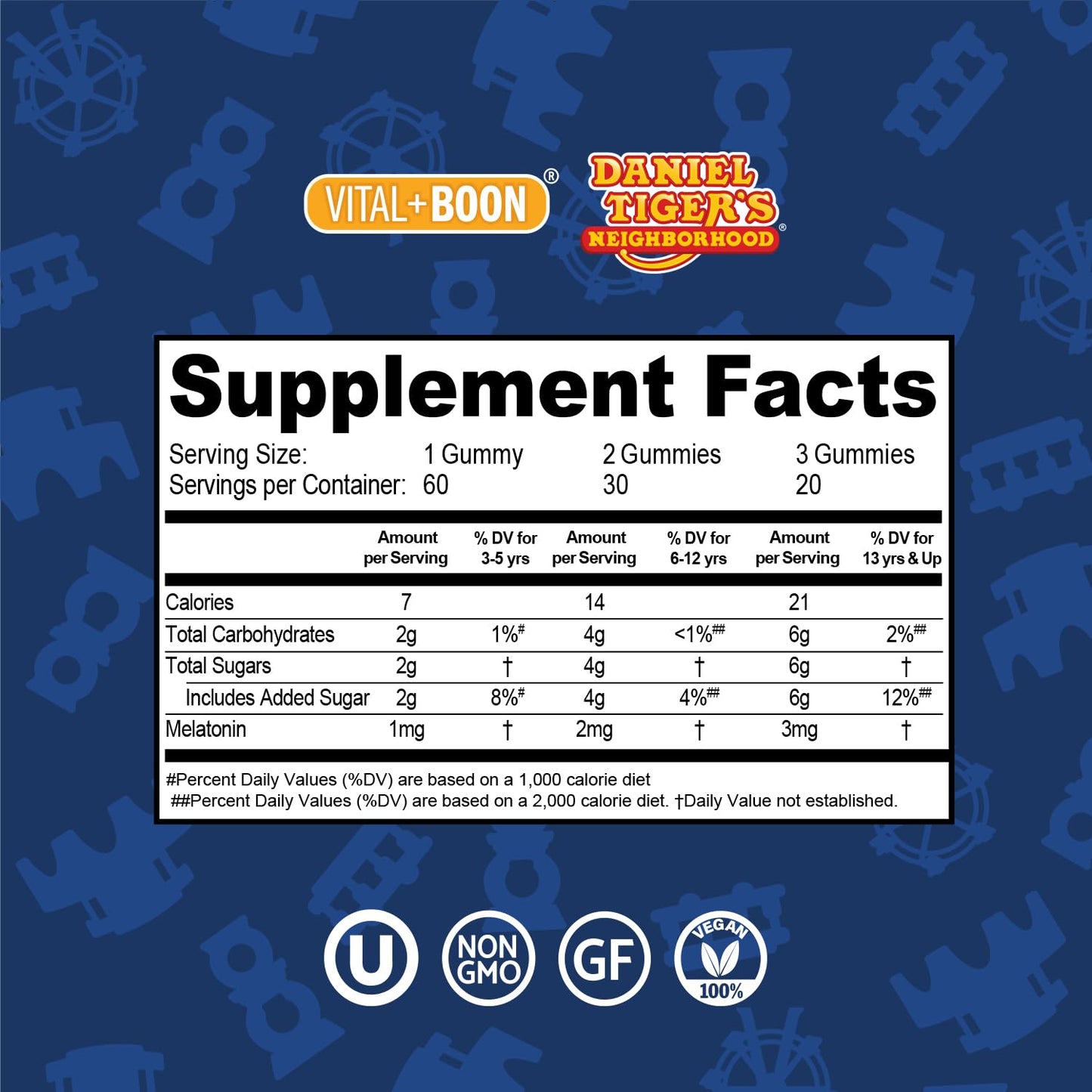 Daniel Tiger Kids Melatonin Gummies - Sleep Support for Ages 3+