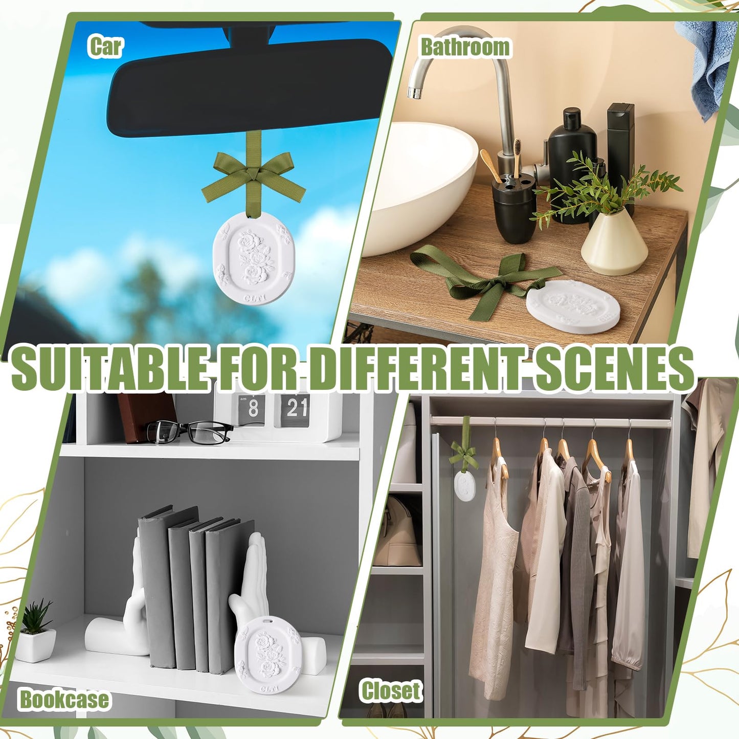 Dansib 6 Pcs Passive Diffusers for Essential Oils – 6 Aroma Flower Car Diffusers (Non-Electric, Classic 2.72 x 3.31 in)