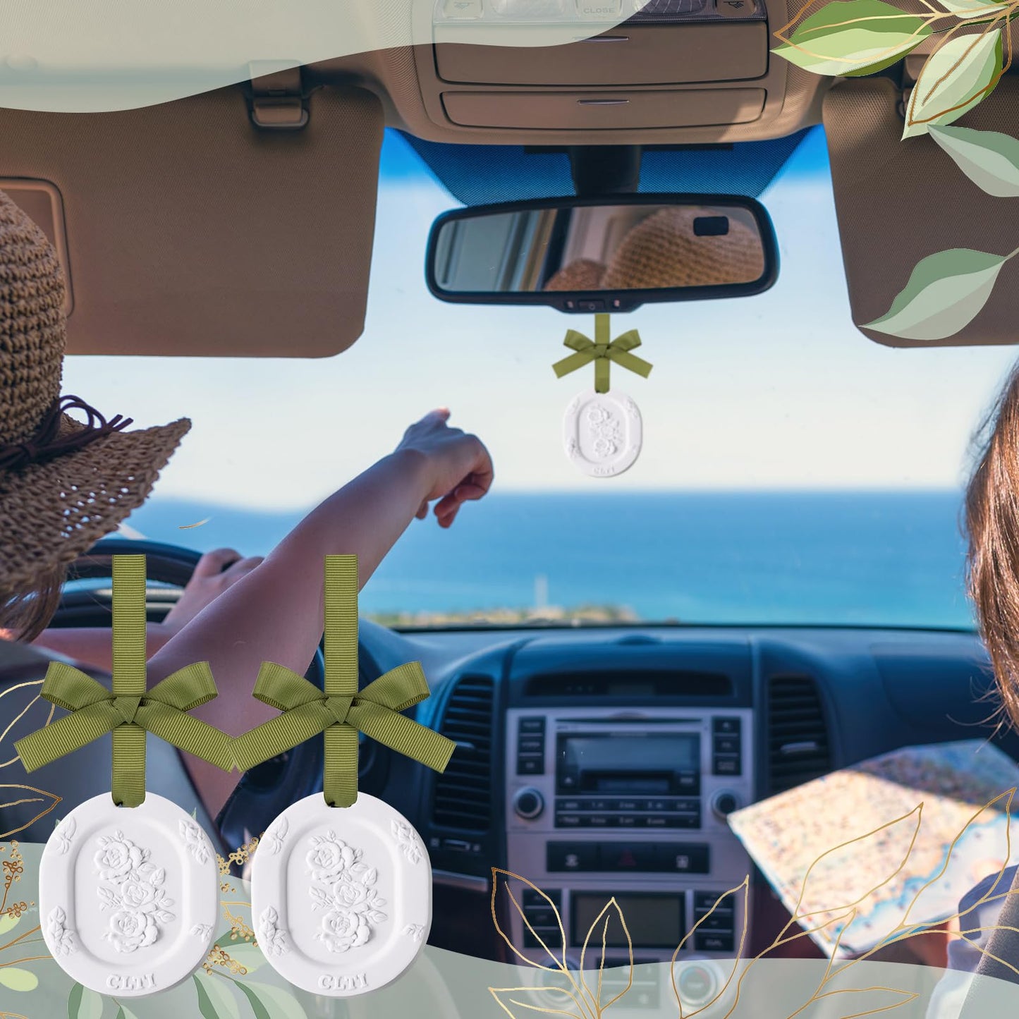 Dansib 6 Pcs Passive Diffusers for Essential Oils – 6 Aroma Flower Car Diffusers (Non-Electric, Classic 2.72 x 3.31 in)
