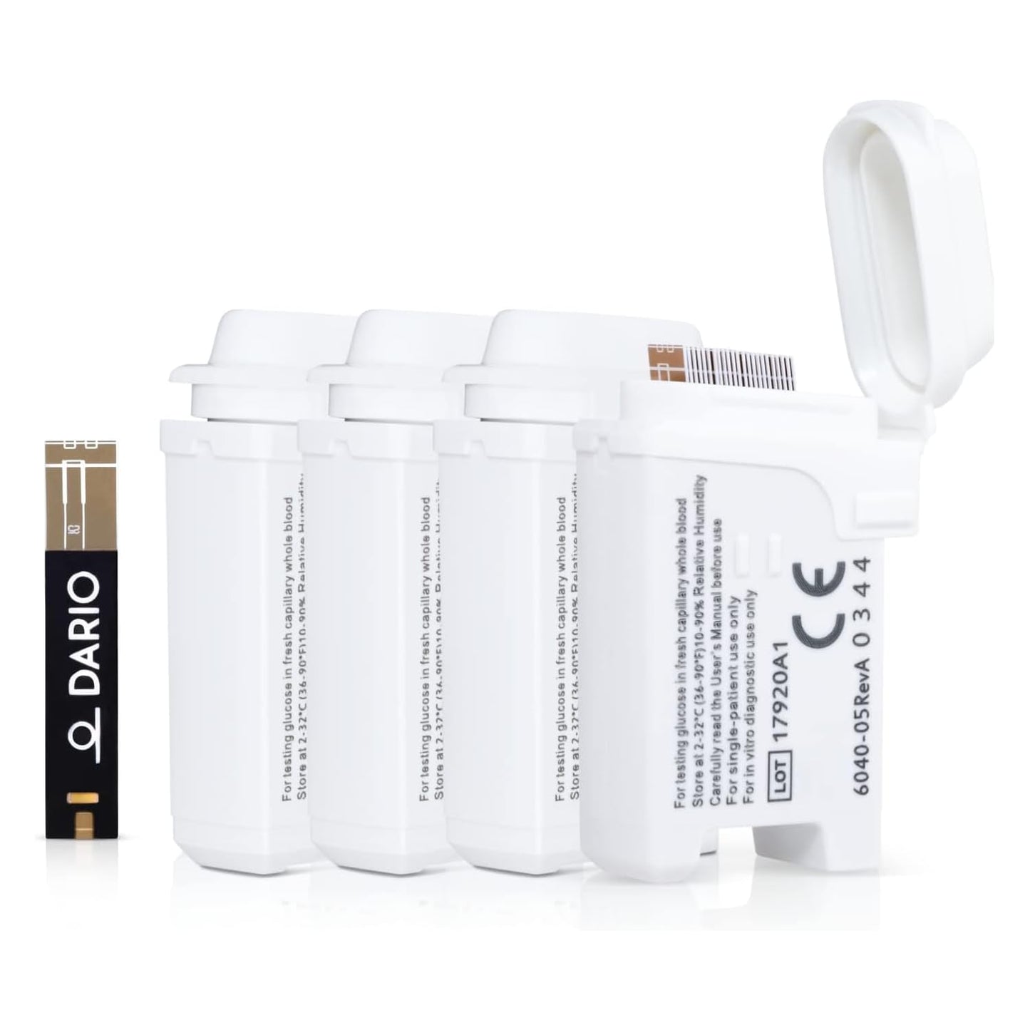 Dario 100 Blood Glucose Test Strips – 4 Cartridges x 25 for Dario Monitor