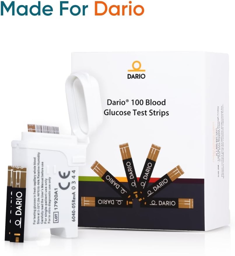 Dario 100 Blood Glucose Test Strips – 4 Cartridges x 25 for Dario Monitor