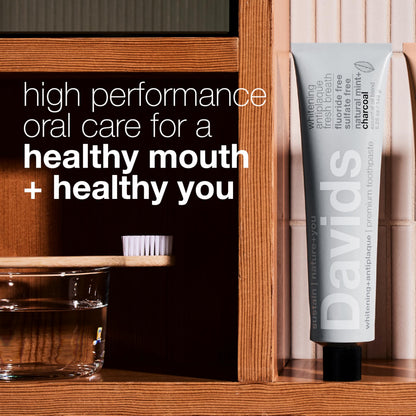 Davids Charcoal Toothpaste – Enhanced Whitening, Fluoride-Free, SLS-Free