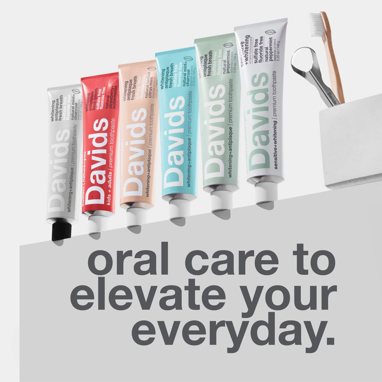 Davids Charcoal Toothpaste – Enhanced Whitening, Fluoride-Free, SLS-Free
