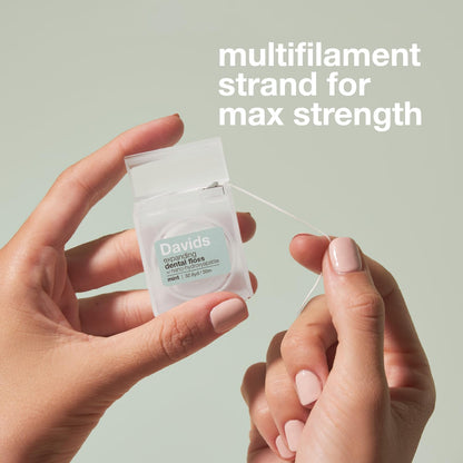 Davids Expanding Dental Floss – 2 Spools, 250+ No-Break Strands, Nano Hydroxyapatite