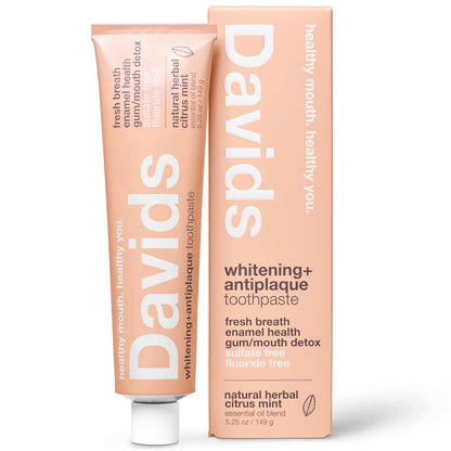 Davids Fluoride Free Toothpaste – Enamel Health, Whitening, SLS-Free, EWG Verified, 5.25oz