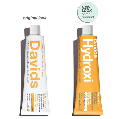 Davids Hydroxi Fluoride-Free Nano Hydroxyapatite Toothpaste – Enamel Health & Whitening, 4 oz, Orange Vanilla, Made in USA