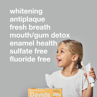 Davids Hydroxi Fluoride-Free Nano Hydroxyapatite Toothpaste – Enamel Health & Whitening, 4 oz, Orange Vanilla, Made in USA